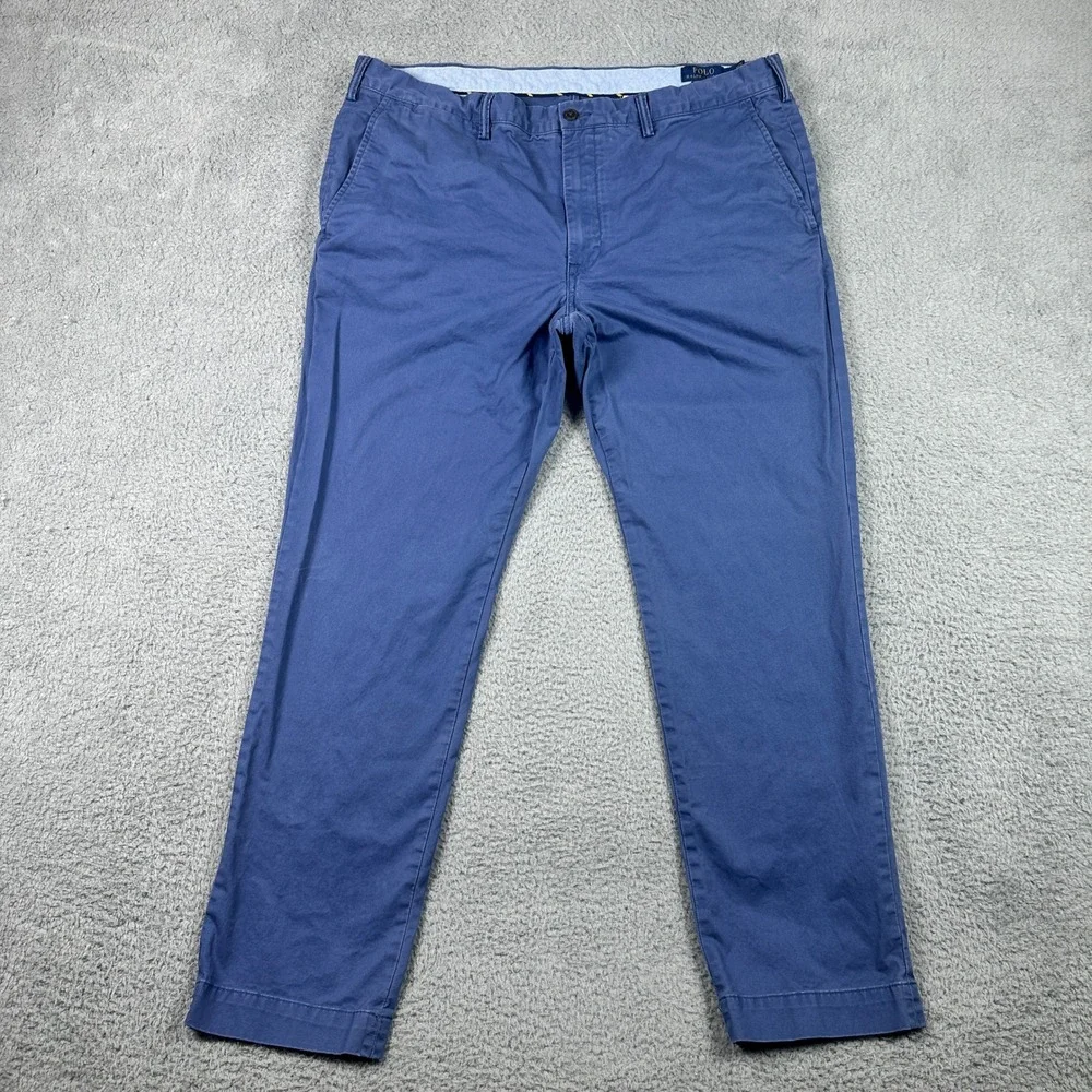 Polo Ralph Lauren Slim Stretch Chino Pants‎ Mens 40x32 (Fits 38x31) Blue Cotton